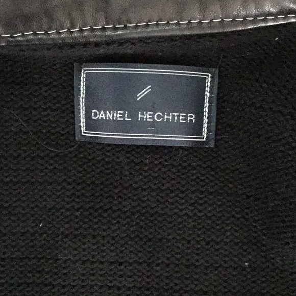 Black Daniel Hechter Lamb Leather Vest - Picture 3 of 9